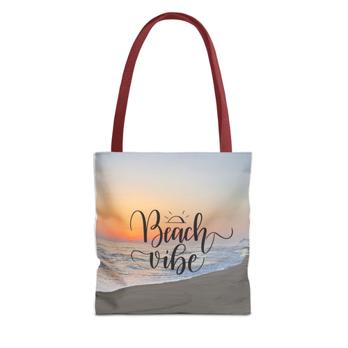 Beach Vibe Tote Bag — Sunset Beach All-Over Print Carry Bag