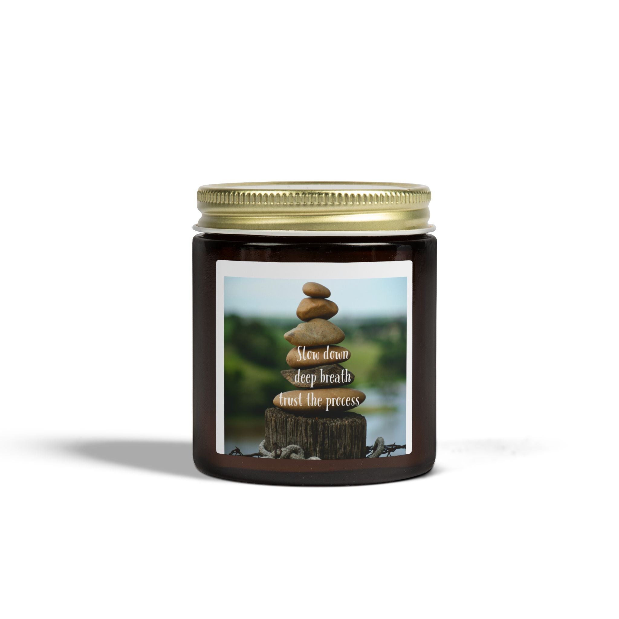 Coconut Apricot Soy Candle (4oz/9oz) — 'Slow Down, Deep Breath, Trust the Process' Relaxation Scent
