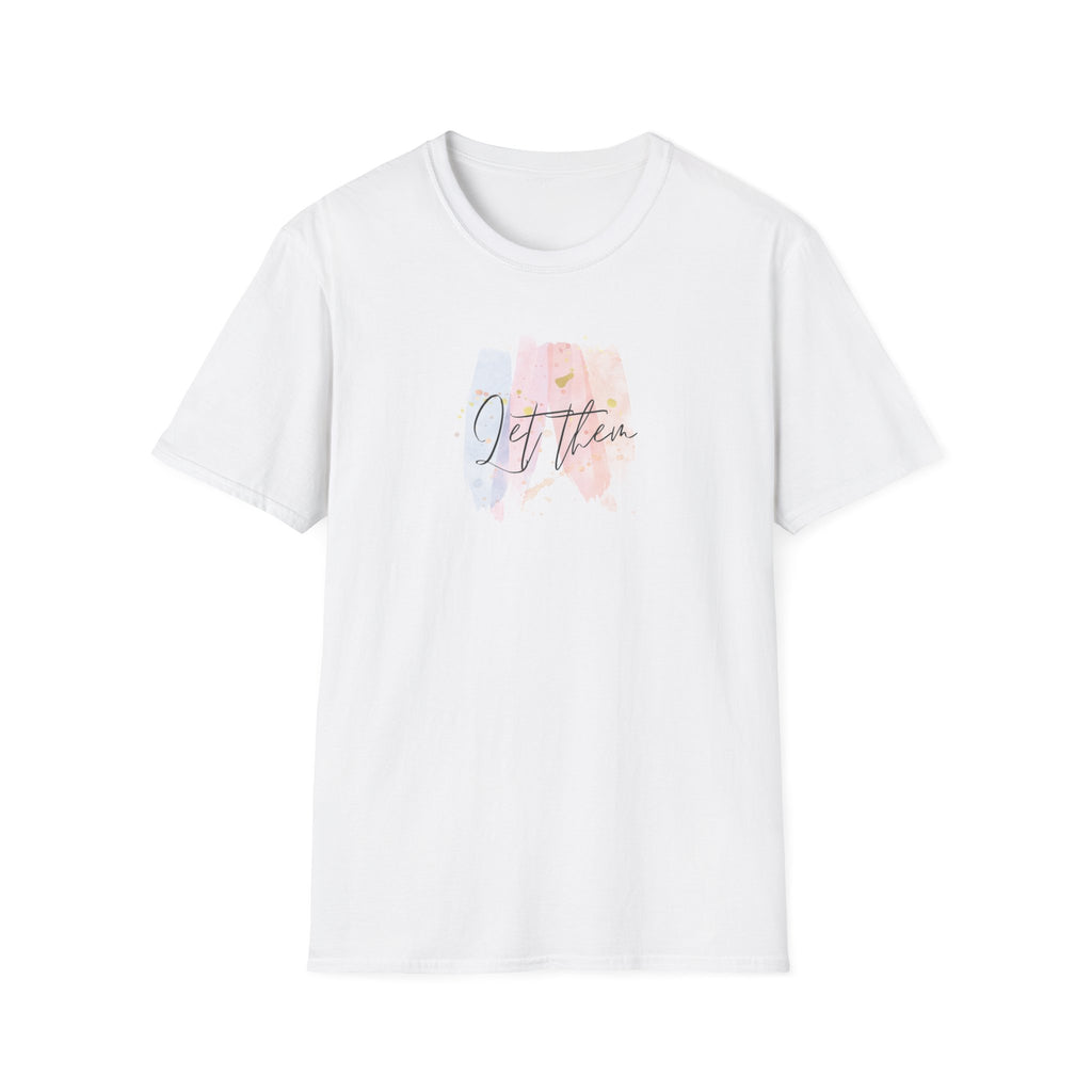 T-Shirt — 'Let It Be' Pastel Watercolor Script Design