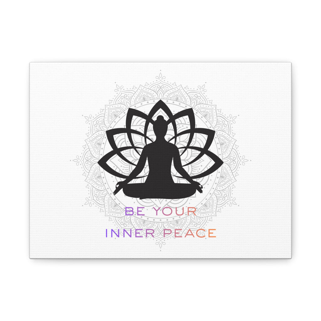 Meditation Wall Art Canvas - "Be Your Inner Peace" Lotus Yoga Decor