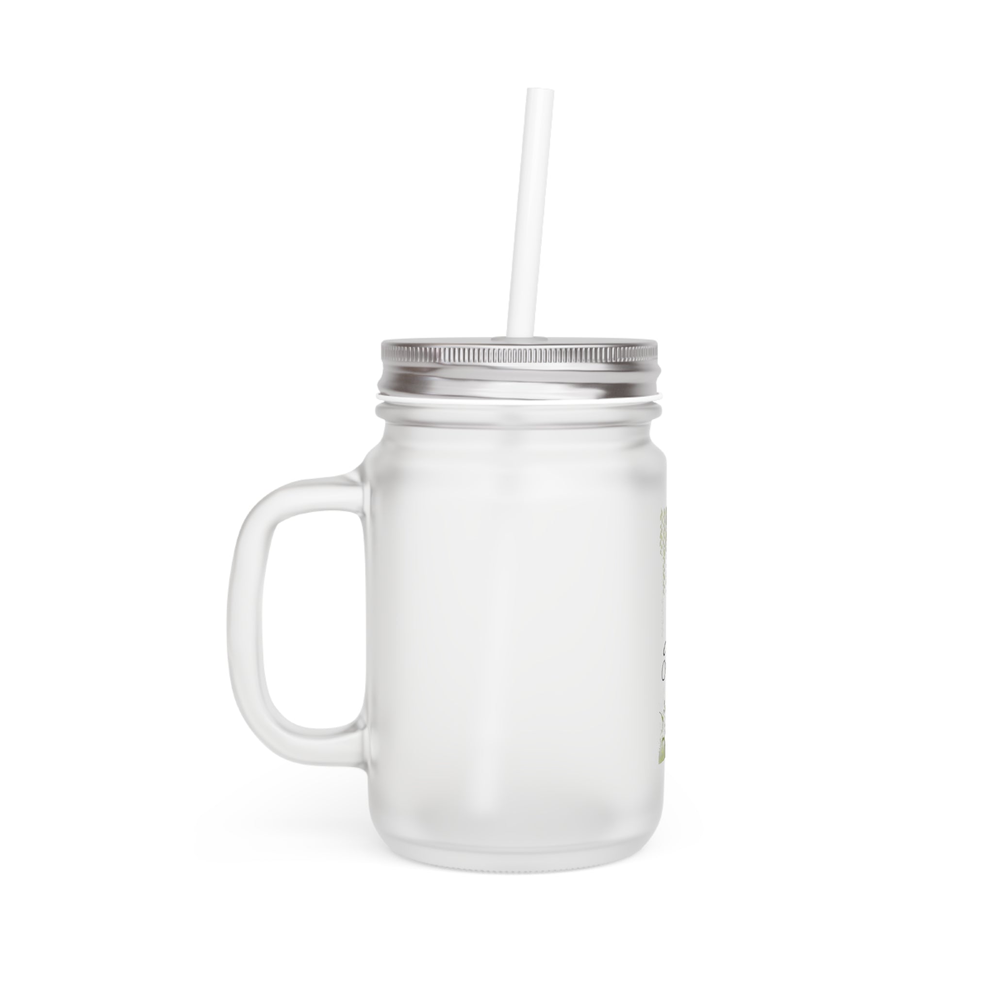 Plant Lover Mason Jar Tumbler – Floral Hanging Vines Mason Jar with Straw