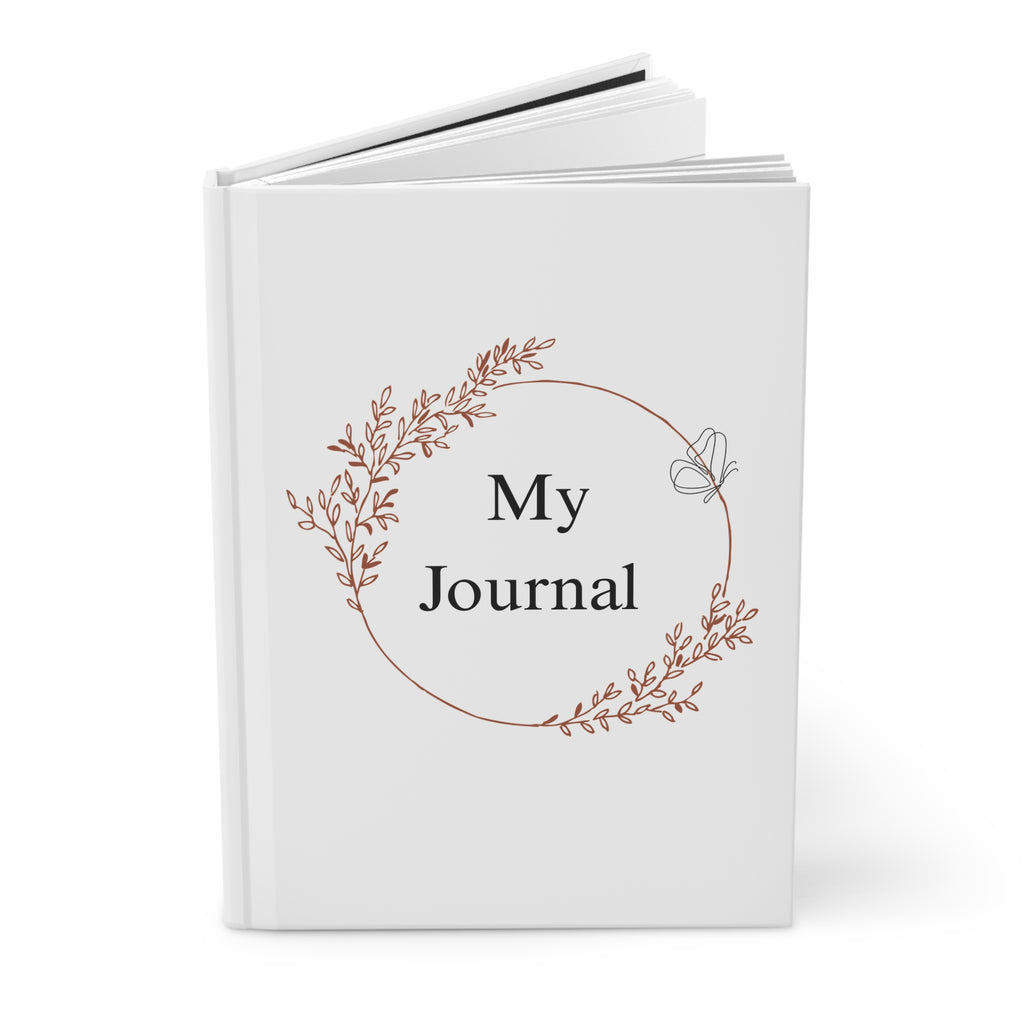 Hardcover Journal — "My Journal" Floral Wreath Notebook | Inspirational New Chapter Gift