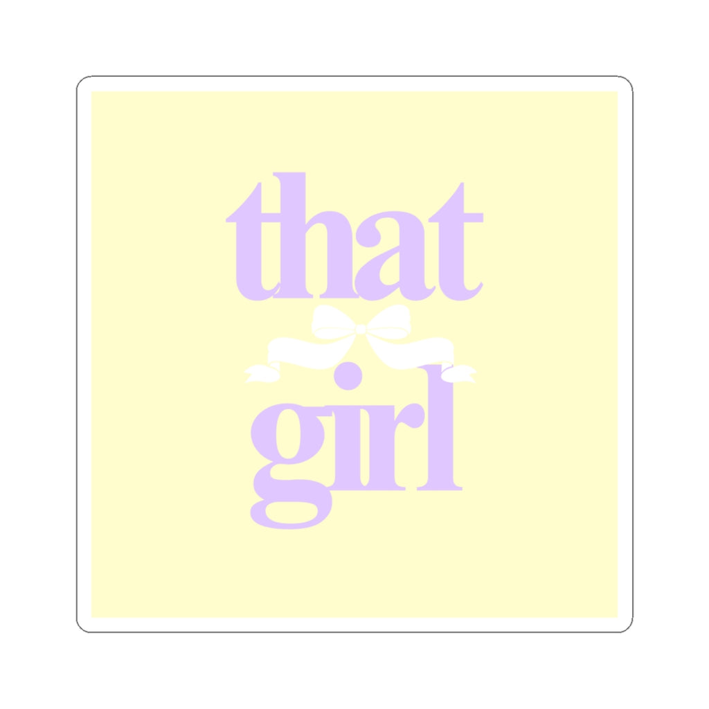That Girl Pastel Sticker — Aesthetic Kiss-Cut Laptop Decal