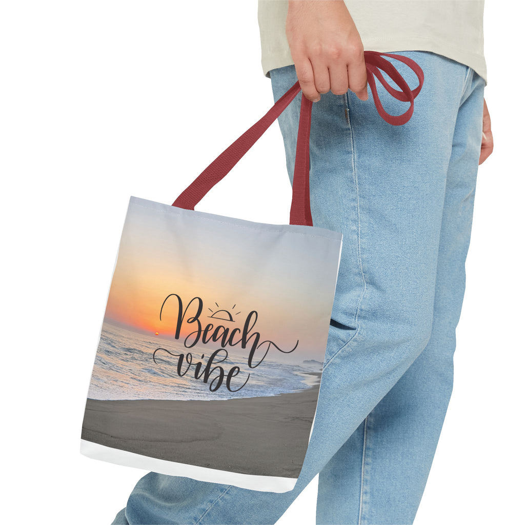 Beach Vibe Tote Bag — Sunset Beach All-Over Print Carry Bag