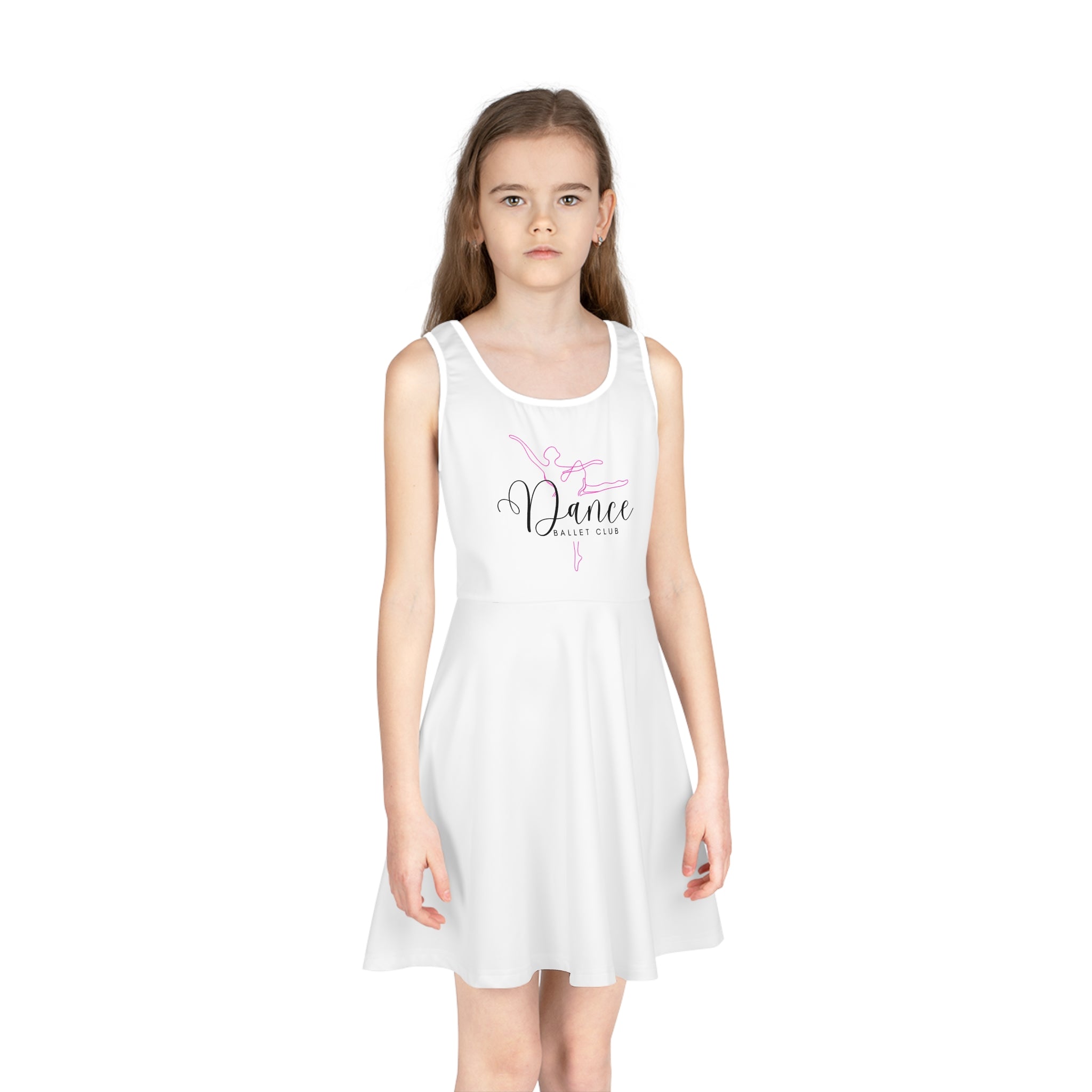 Girls' Dance Sundress — "Dance Ballet Club" Sleeveless Twirl Dress