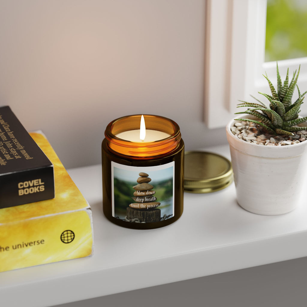 Coconut Apricot Soy Candle (4oz/9oz) — 'Slow Down, Deep Breath, Trust the Process' Relaxation Scent