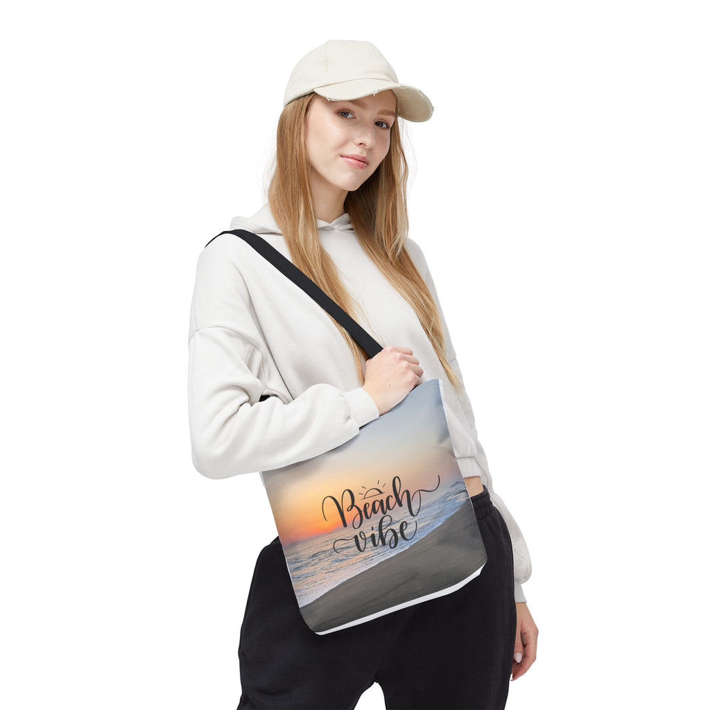 Beach Vibe Tote Bag — Sunset Beach All-Over Print Carry Bag