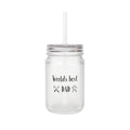 World's Best Dad Mason Jar Tumbler – Dad Gift with Straw, BBQ & Grill Icons