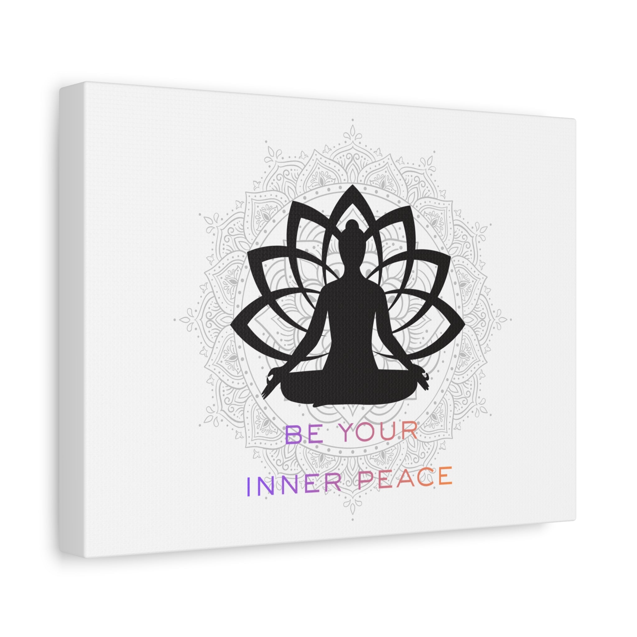 Meditation Wall Art Canvas - "Be Your Inner Peace" Lotus Yoga Decor