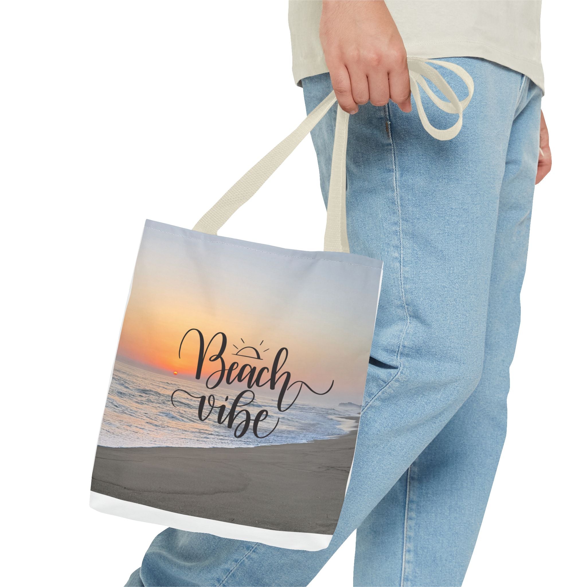 Beach Vibe Tote Bag — Sunset Beach All-Over Print Carry Bag